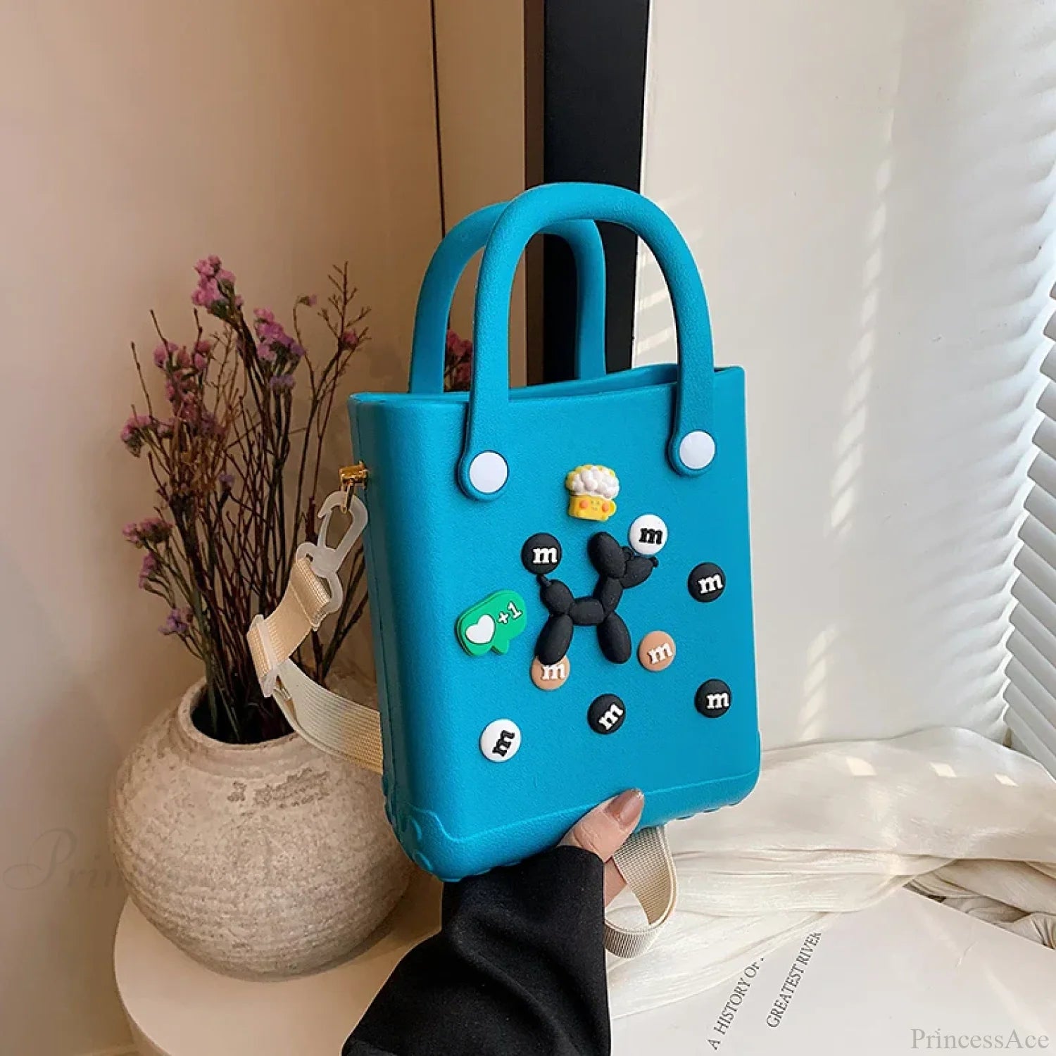 Lightweight Travel Beach Handbag Shoulder Bag for Women blue1 / (20cm handbag-250126