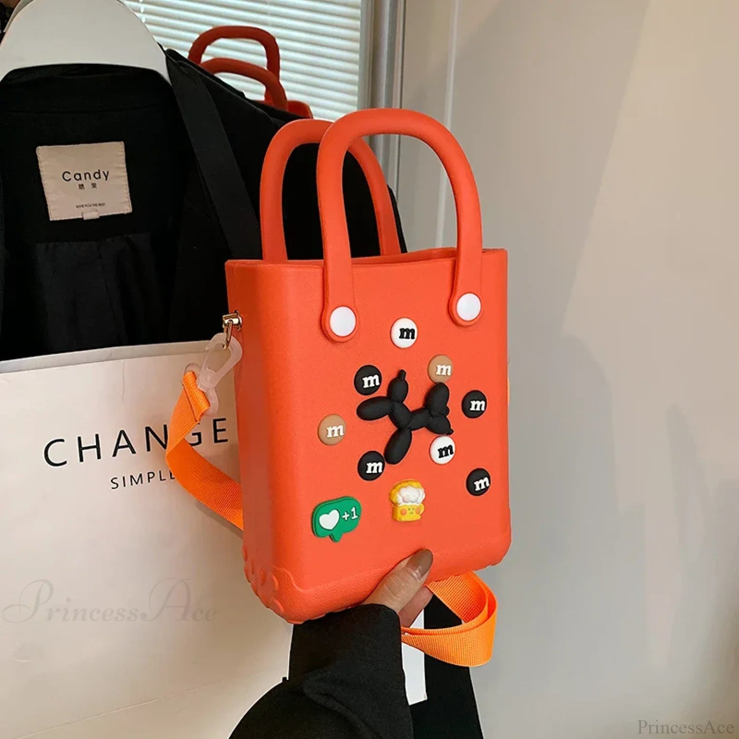 Lightweight Travel Beach Handbag Shoulder Bag for Women orange1 / (20cm handbag-250126