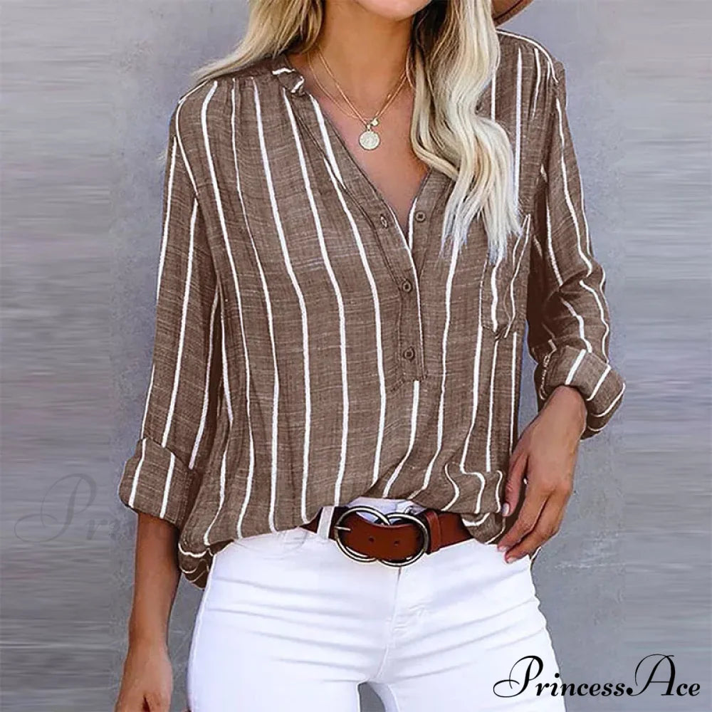 Lilia Women’s Shirt S / Khaki Tops & Blouses