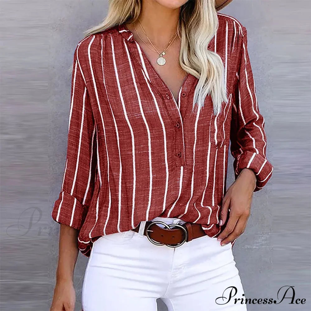Lilia Women’s Shirt S / Wine Tops & Blouses