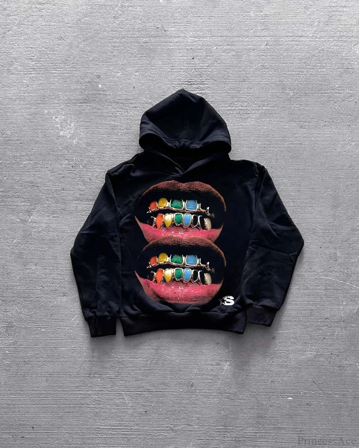 Lip Graphic Oversized Hoodie black / S
