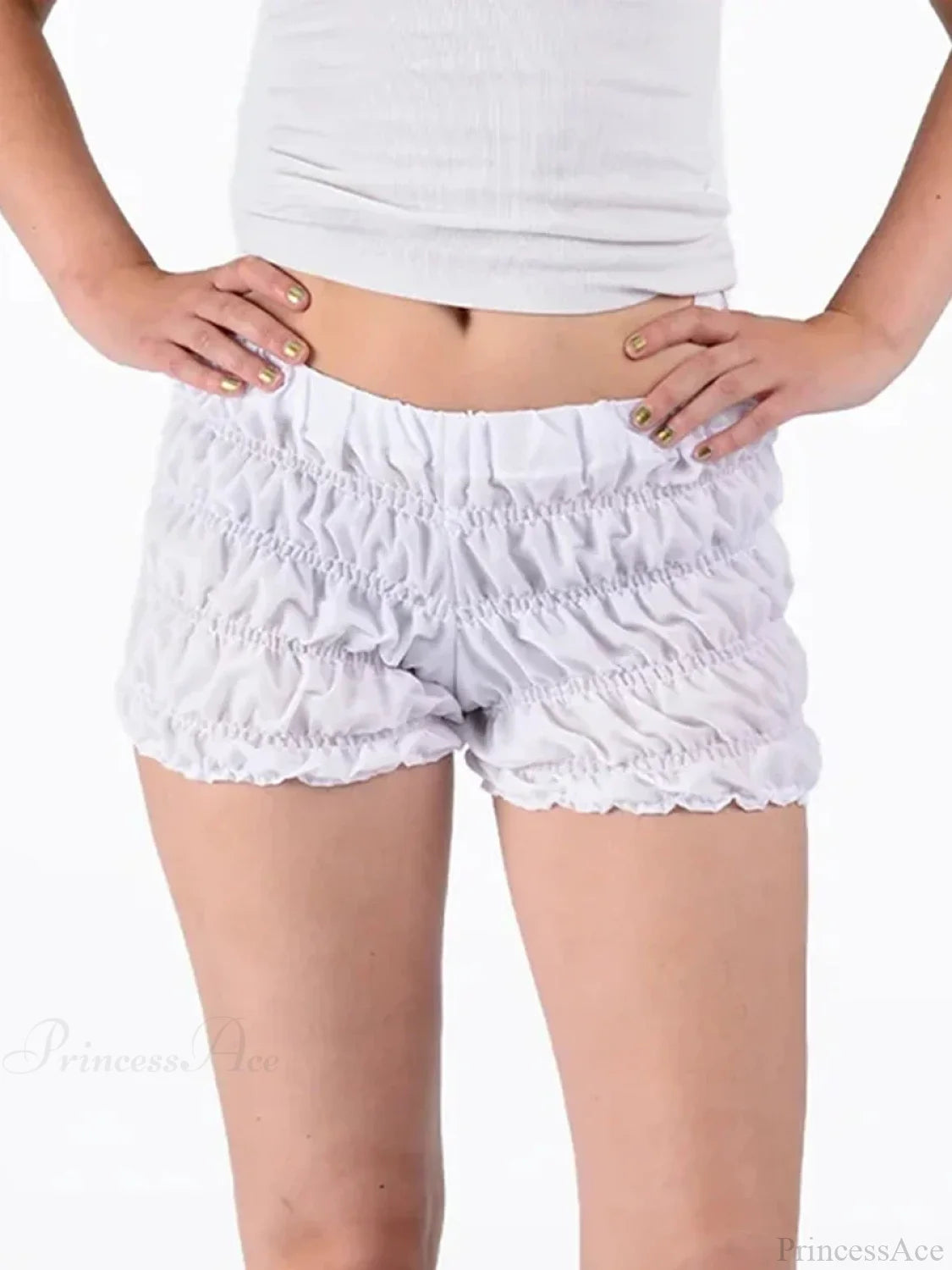 Lolita Plaid Ruffled Tiered Short WHITE / S short-250223