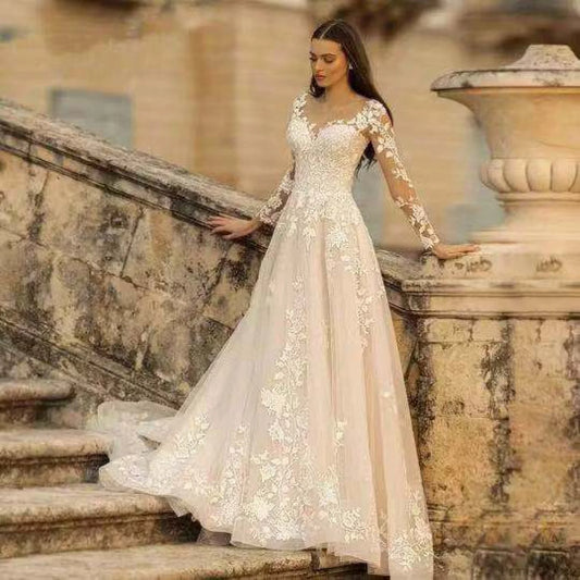 Long Sleeve Backless Wedding Dress weddingdress-250223