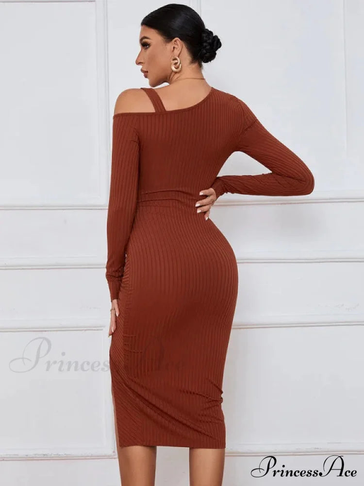 Long Sleeve Sexy Dress M / Black