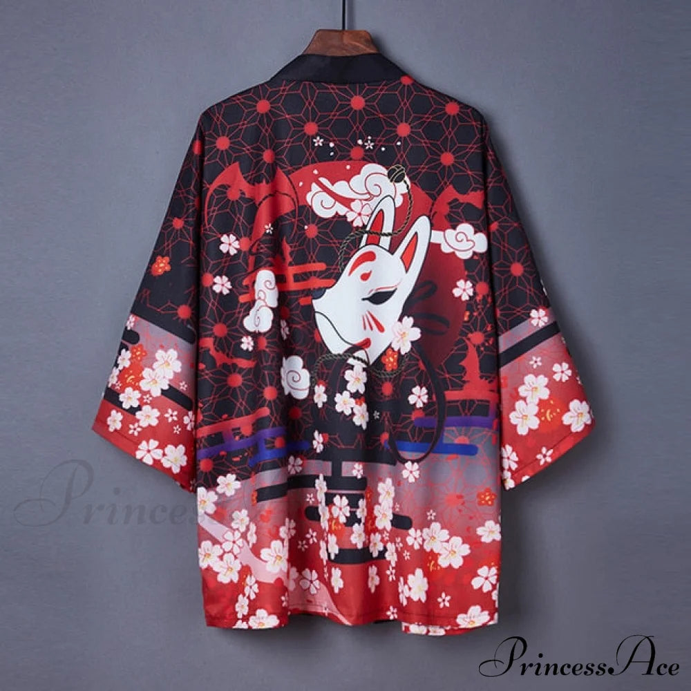Long Warm-Season Japanese Streetwear Top Women’s Blouse Cardigan Kimono Clothes 11 / One Size
