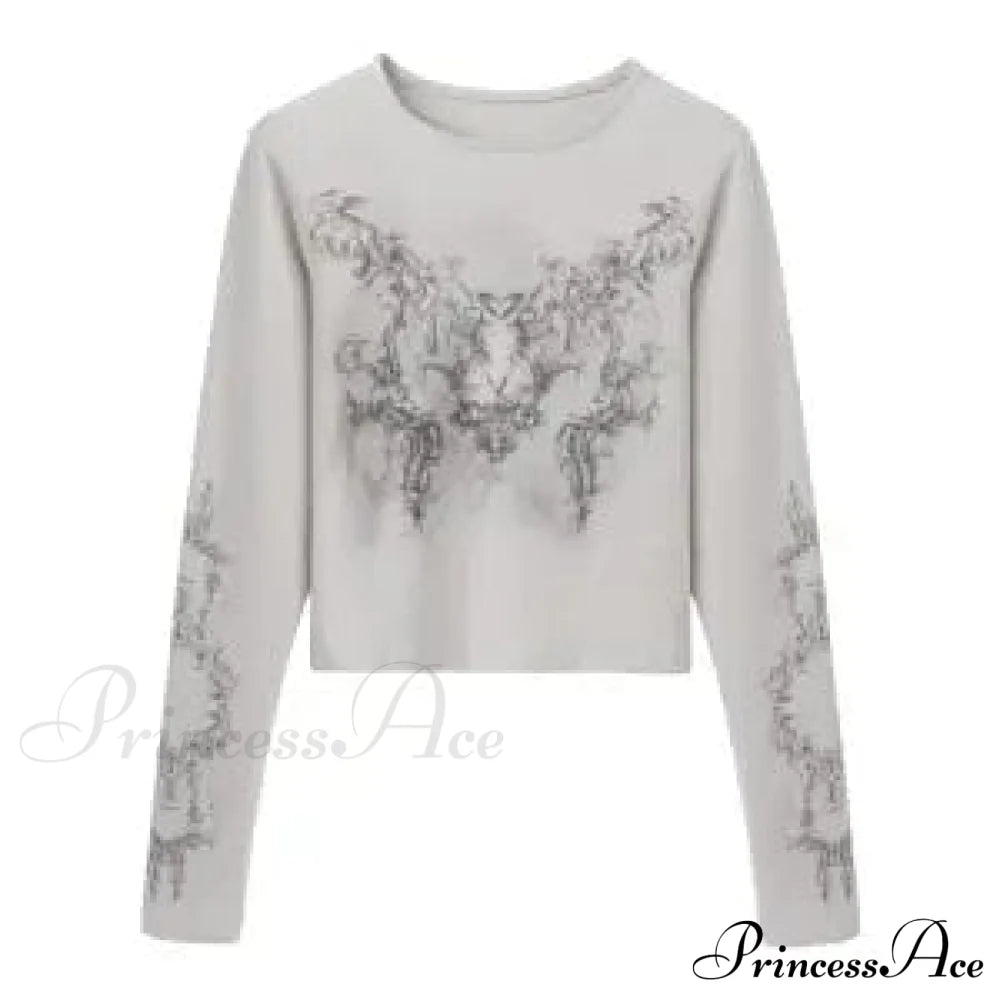 Long Y2K Fashion Casual O-Neck Arm De Vintage Blusas T-Shirts 2024 Mujer Design Women Tunic Moda