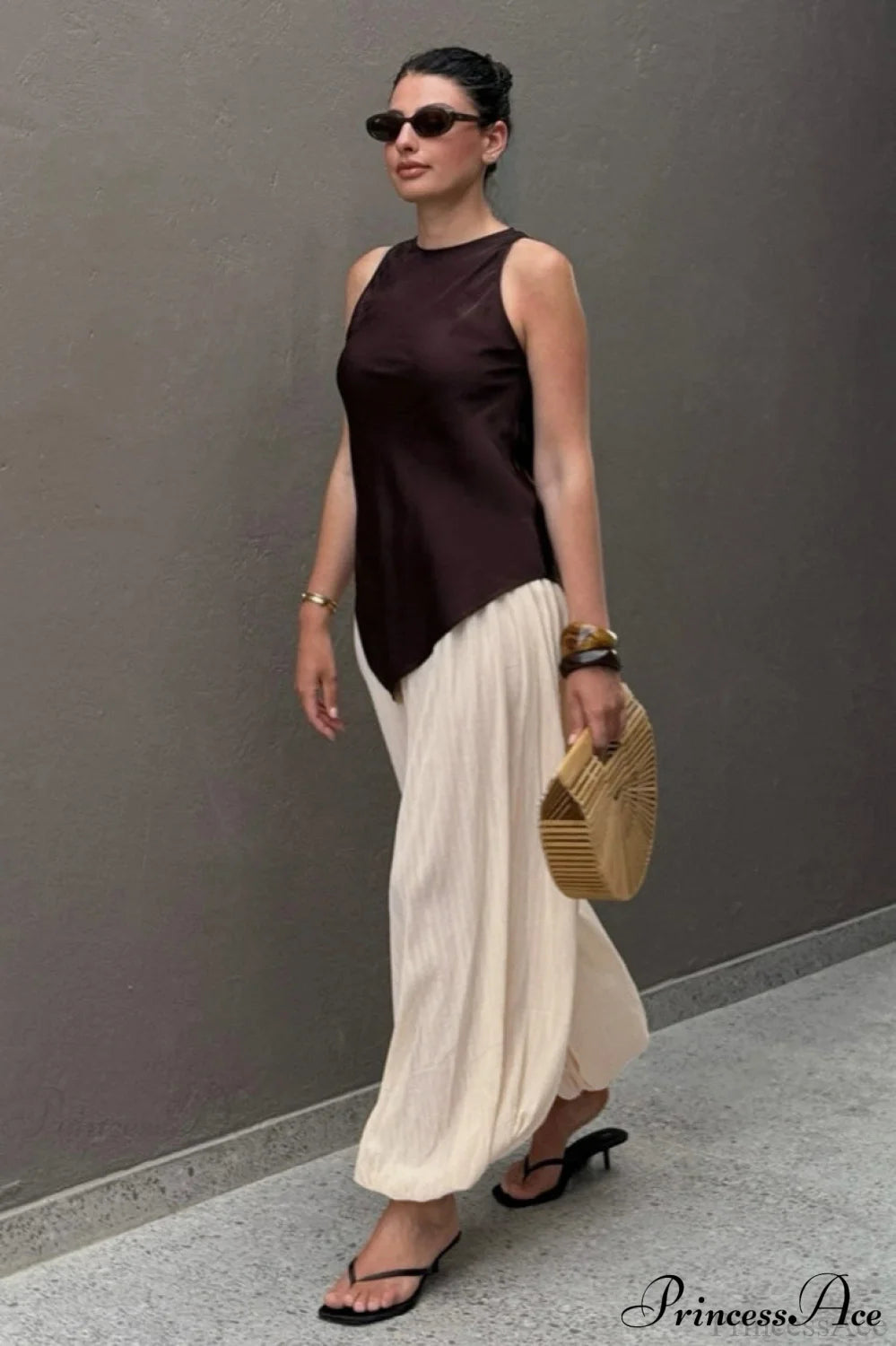 Loose Bubble Cuffed Pants