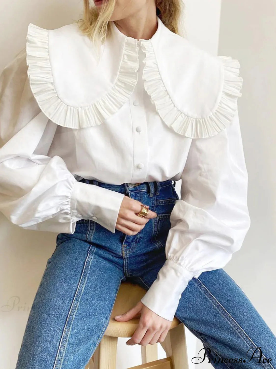 Loose Cotton Babydoll Blouse