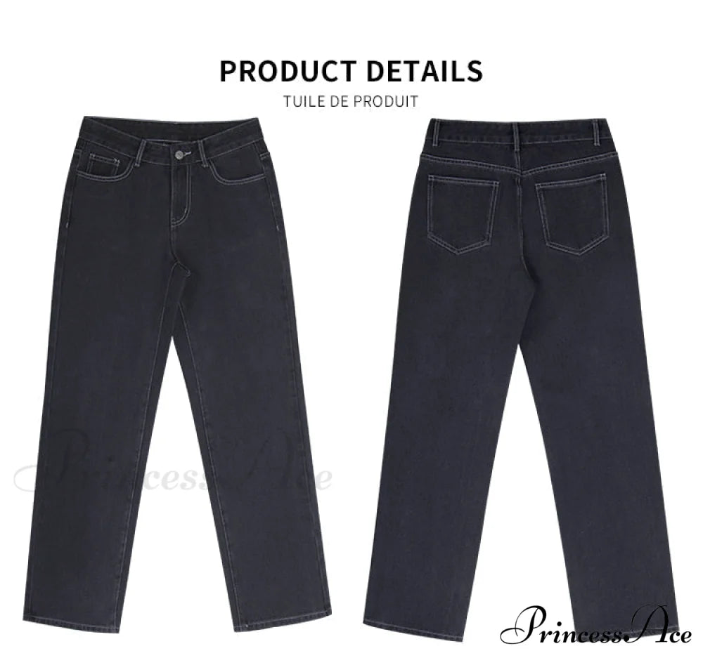 Loose Denim Low Vintage Mom 2024 Leg Baggy New Blue Y2K Waist Fashion Straight Trousers Jeans Women
