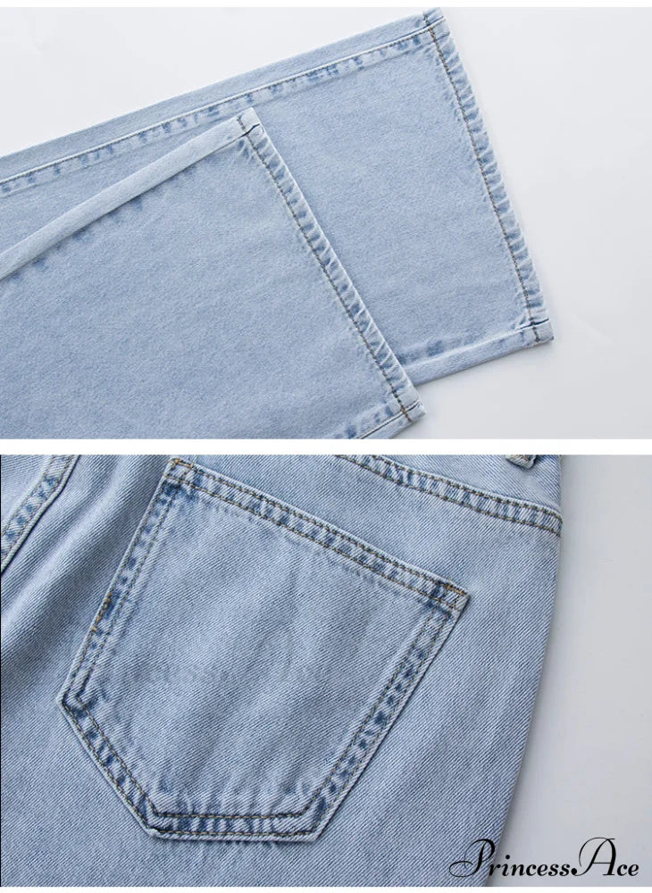 Loose Denim Low Vintage Mom 2024 Leg Baggy New Blue Y2K Waist Fashion Straight Trousers Jeans Women