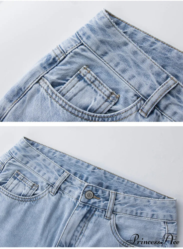 Loose Denim Low Vintage Mom 2024 Leg Baggy New Blue Y2K Waist Fashion Straight Trousers Jeans Women