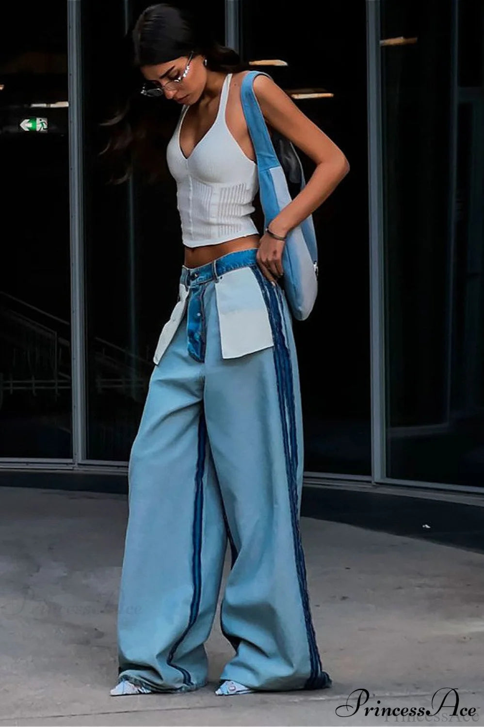 Loose Fit Draped Backward Style Jeans