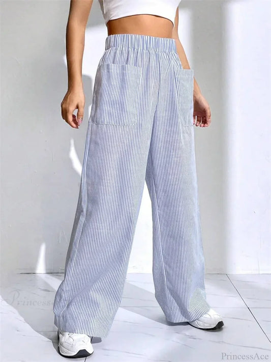 Loose High Waist Striped Lounge Streetwear Pant pant-250223