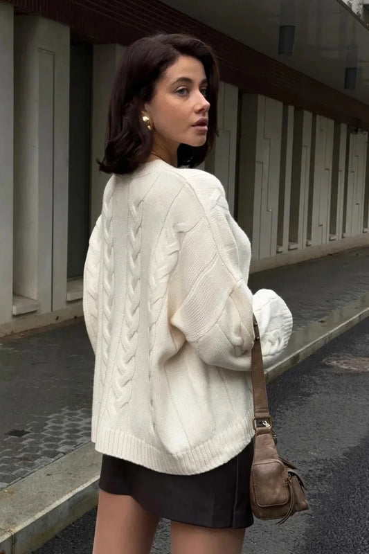 Loose Solid Lazy Casual Crewneck Sweater