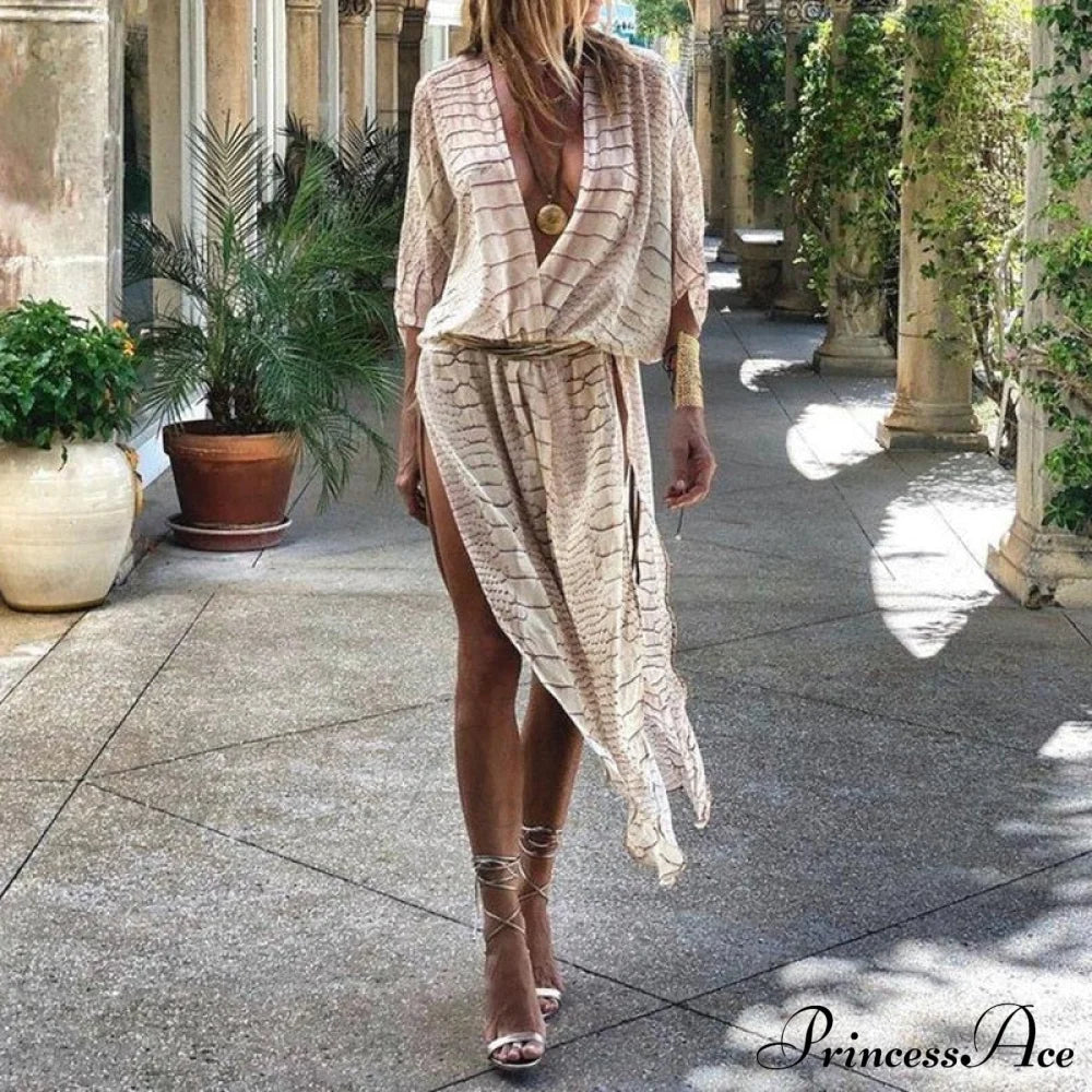 Loose Warm-Season Clothing Tops Veil Design Long Brief Women Striped Arm Casual Blouse Coastal