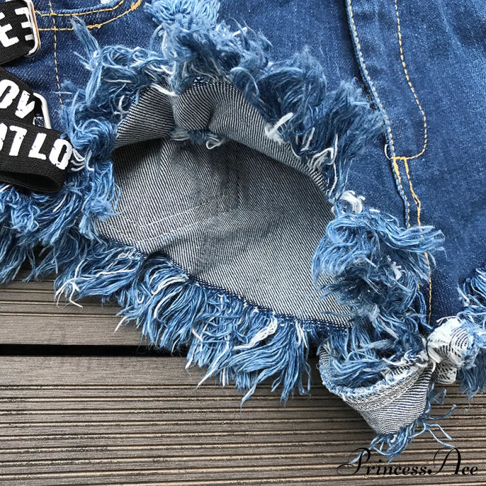 Low Denim Bandage Brief Hole Club Jeans Skinny Dj Blue Women Dance Waist Ripped Mini Shorts White