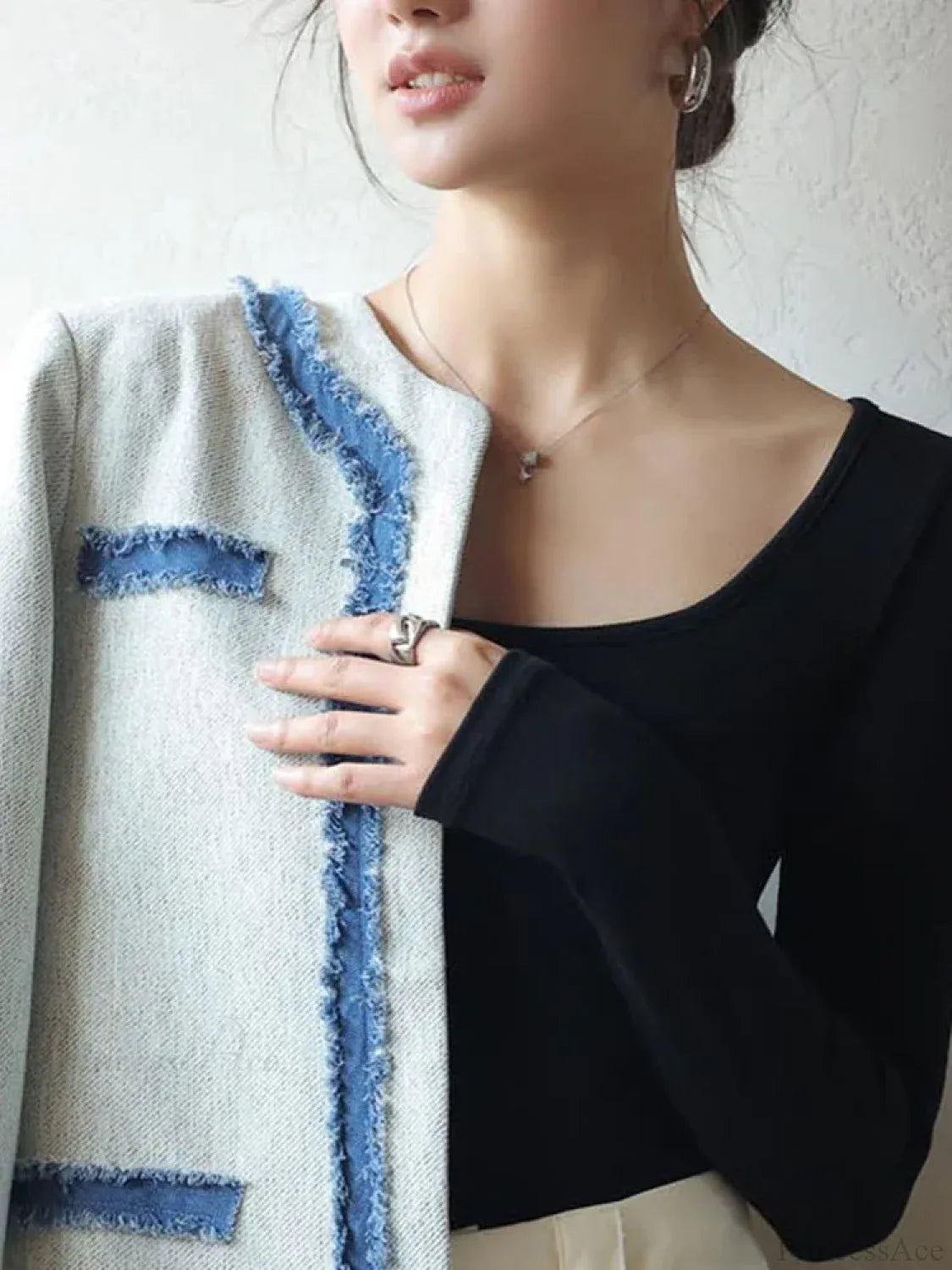 Low Neck Undercoat Slim Fit Sweater