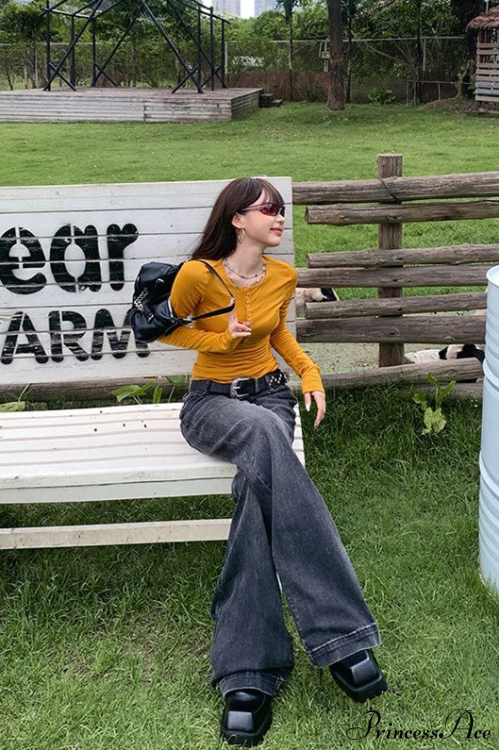 Low Rise Slim Stretchy Bamboo Print Flared Jeans