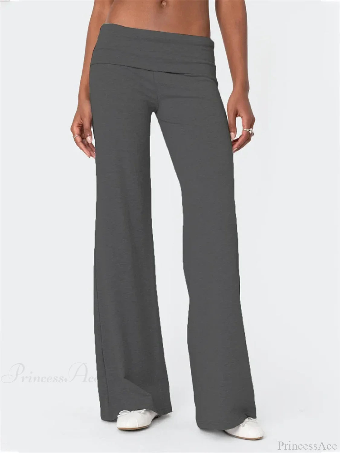 Low Waist Solid Color Loose Casual Street Pant DRAKGRAY / S pant-250223