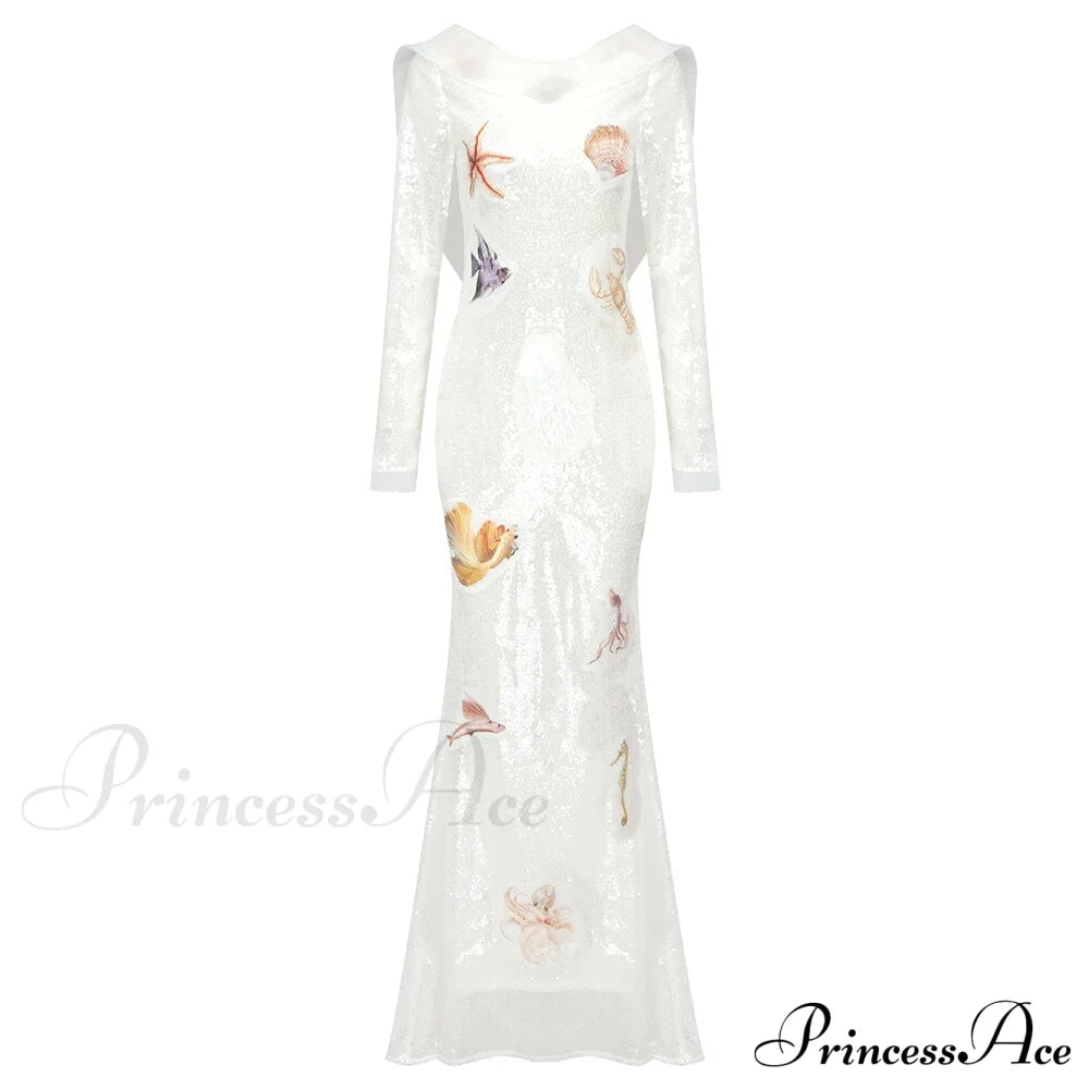 Luciana Elegant Maxi Dress White / S