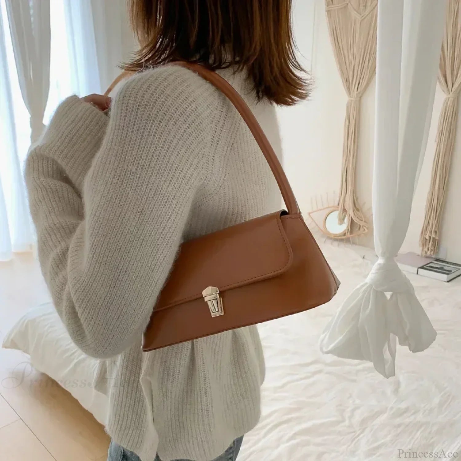 Luxury Brand Solid Color Crossbody Bag shoulder-250126