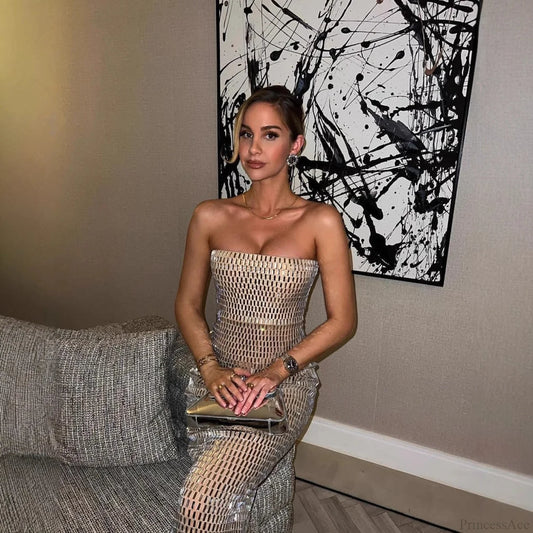 Luxury Crystal Bandage Party Prom Dress promdress-250223