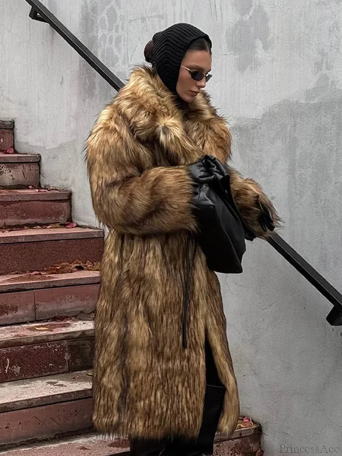 Luxury Fox Coat Long Overcoat