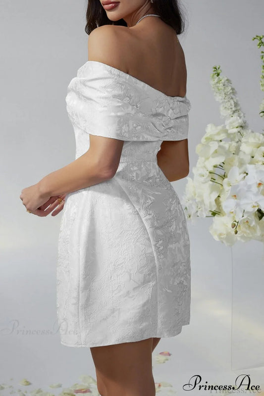 Luxury Ladylike Bow Embellished Strapless Party Dress