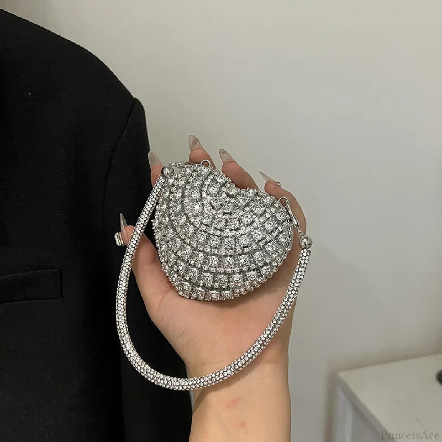 Luxury Mini Diamond Heart Shape Crystal Clutch Bag clutchbag-250126