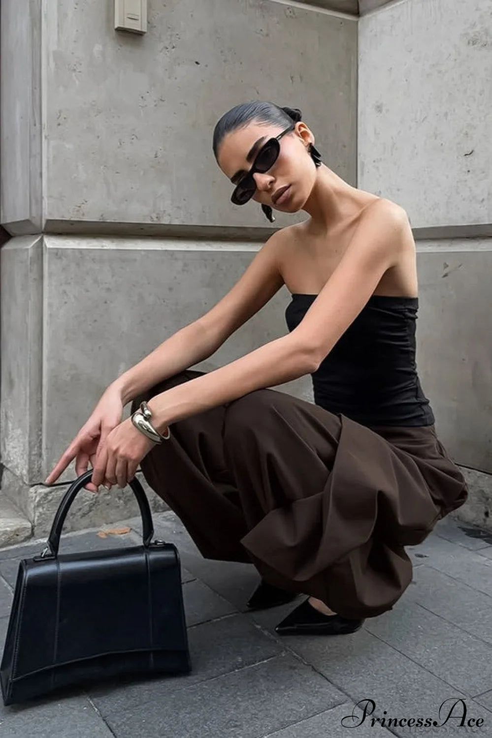 Maillard Asymmetrical High Waist Pants