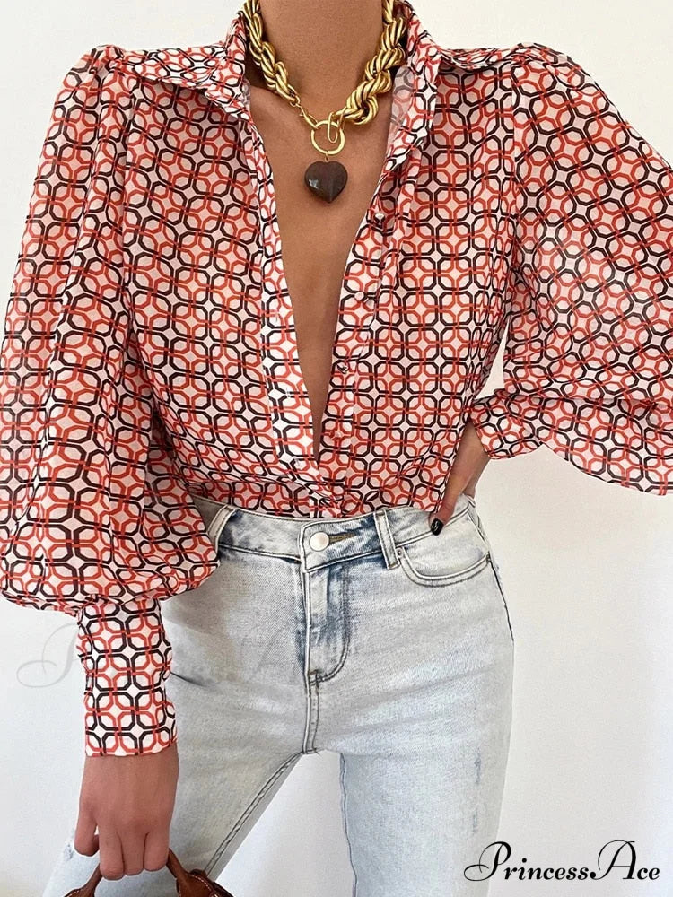 Malyna Blouse 02 Circle / S Tops & Blouses