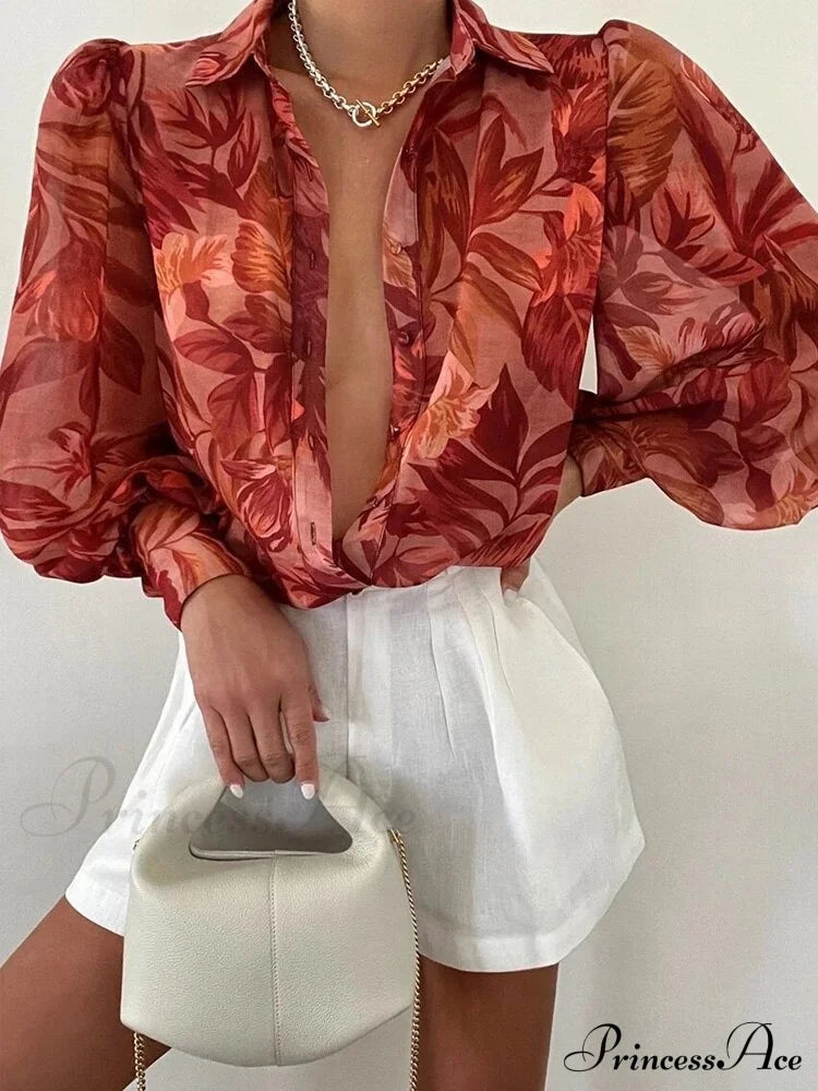 Malyna Blouse 05 Coffee / S Tops & Blouses