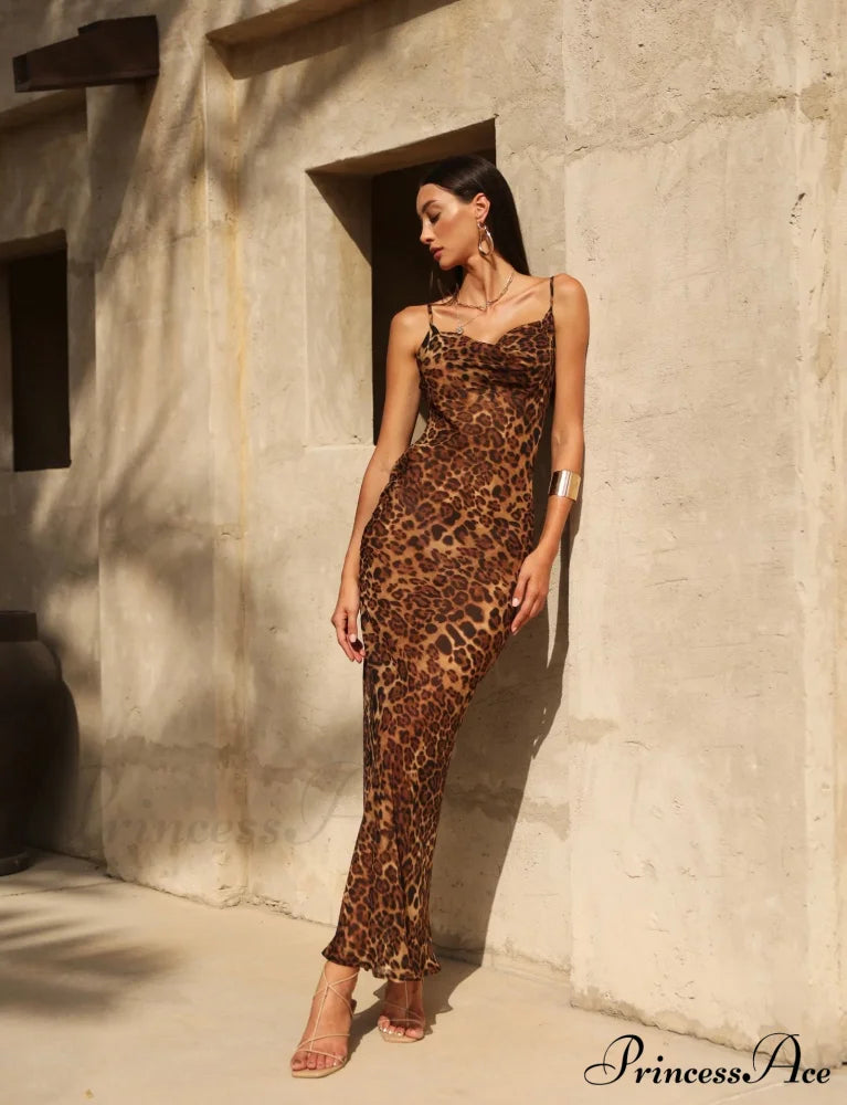 Maria Leopard Stylish Maxi Dress