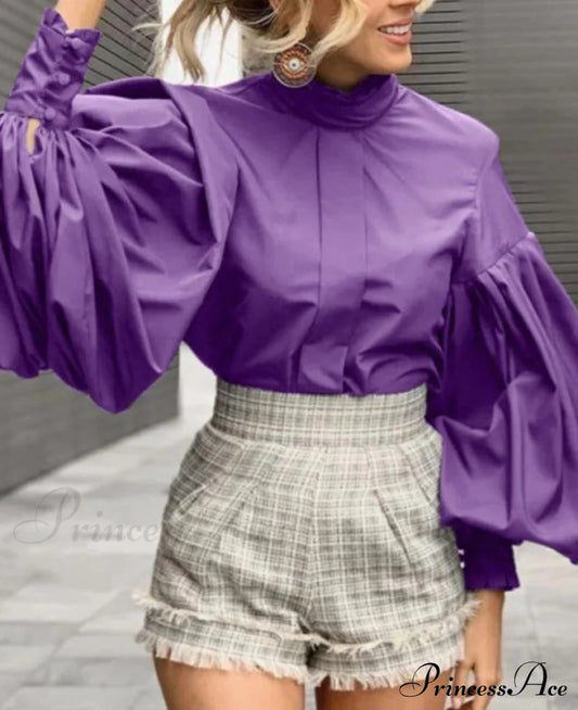 Marino Vintage Shirt - Plus Size S / (Style A)Purple Tops & Blouses