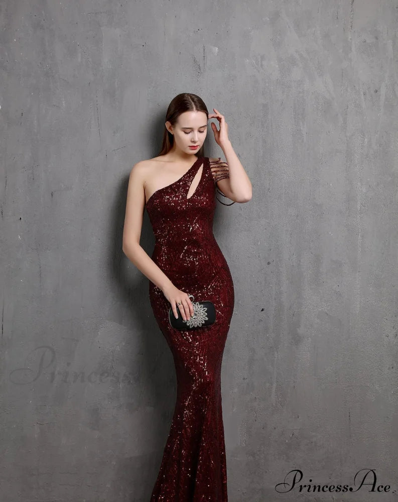 Mayven One Stylish Shoulder Formal Dress S.o. Long Dresses