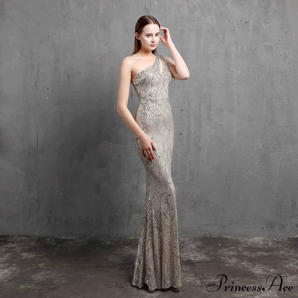 Mayven One Stylish Shoulder Formal Dress S.o. Long Dresses