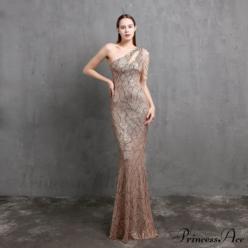 Mayven One Stylish Shoulder Formal Dress S.o. Long Dresses
