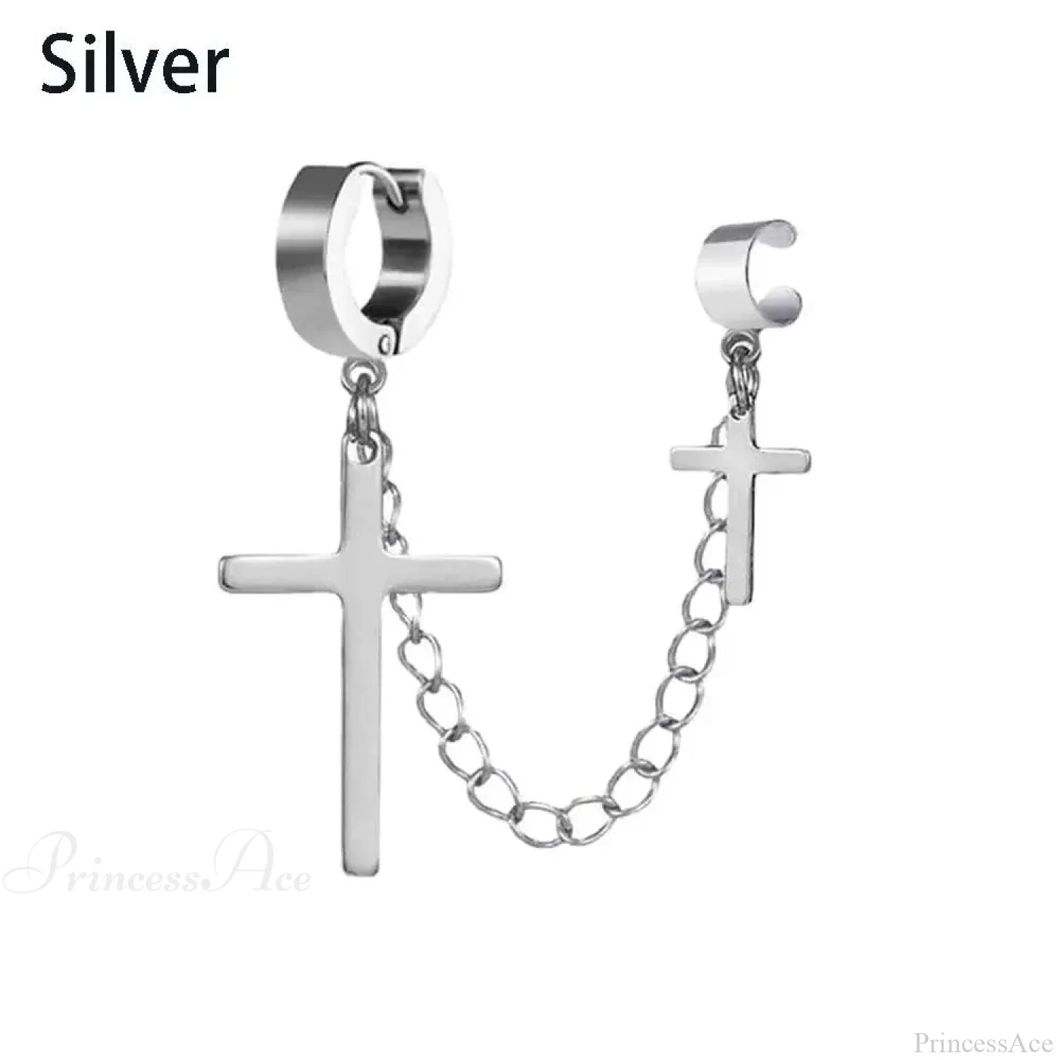 Men Rebellious Cross Stars Stainless Steel Earring color19