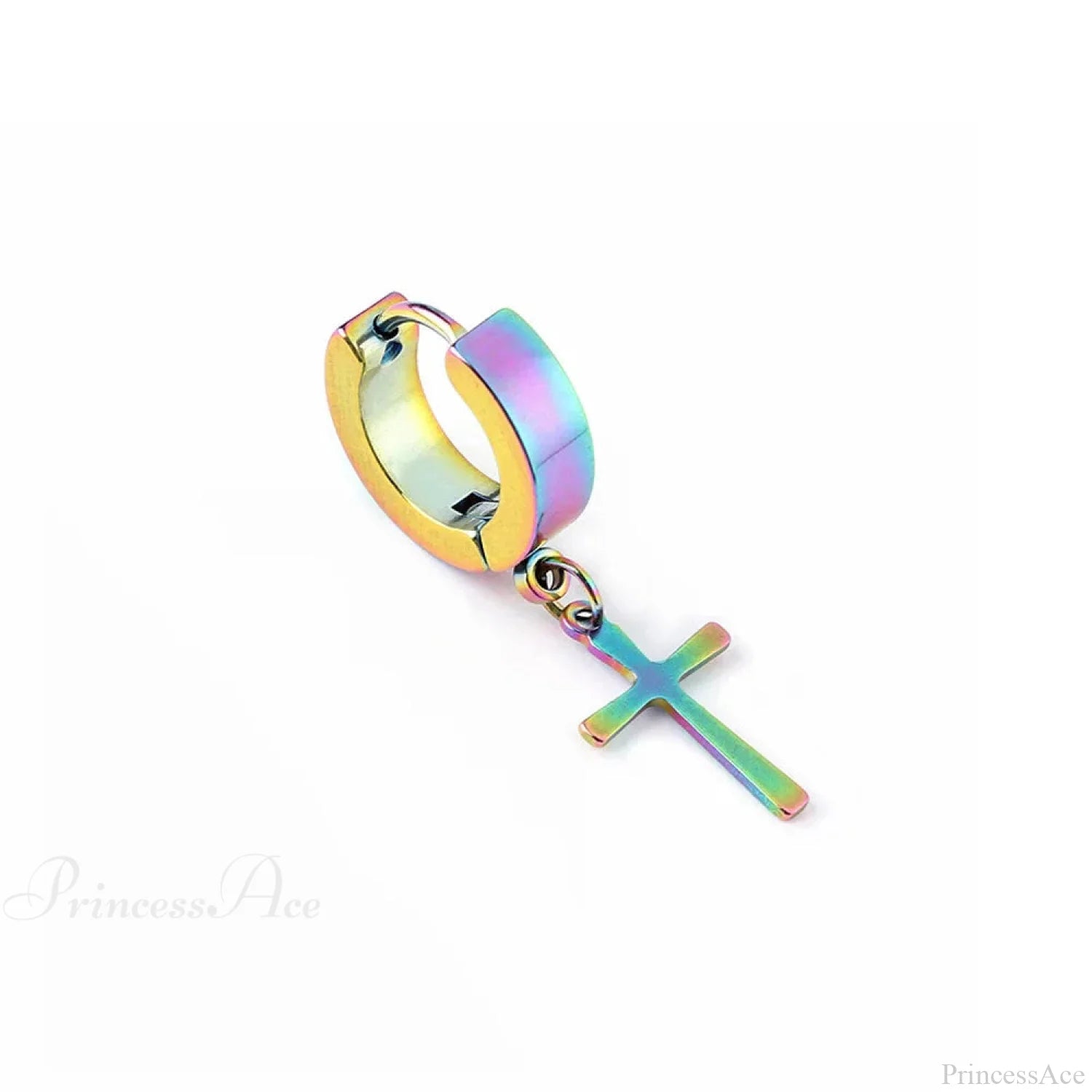 Men Rebellious Cross Stars Stainless Steel Earring color7