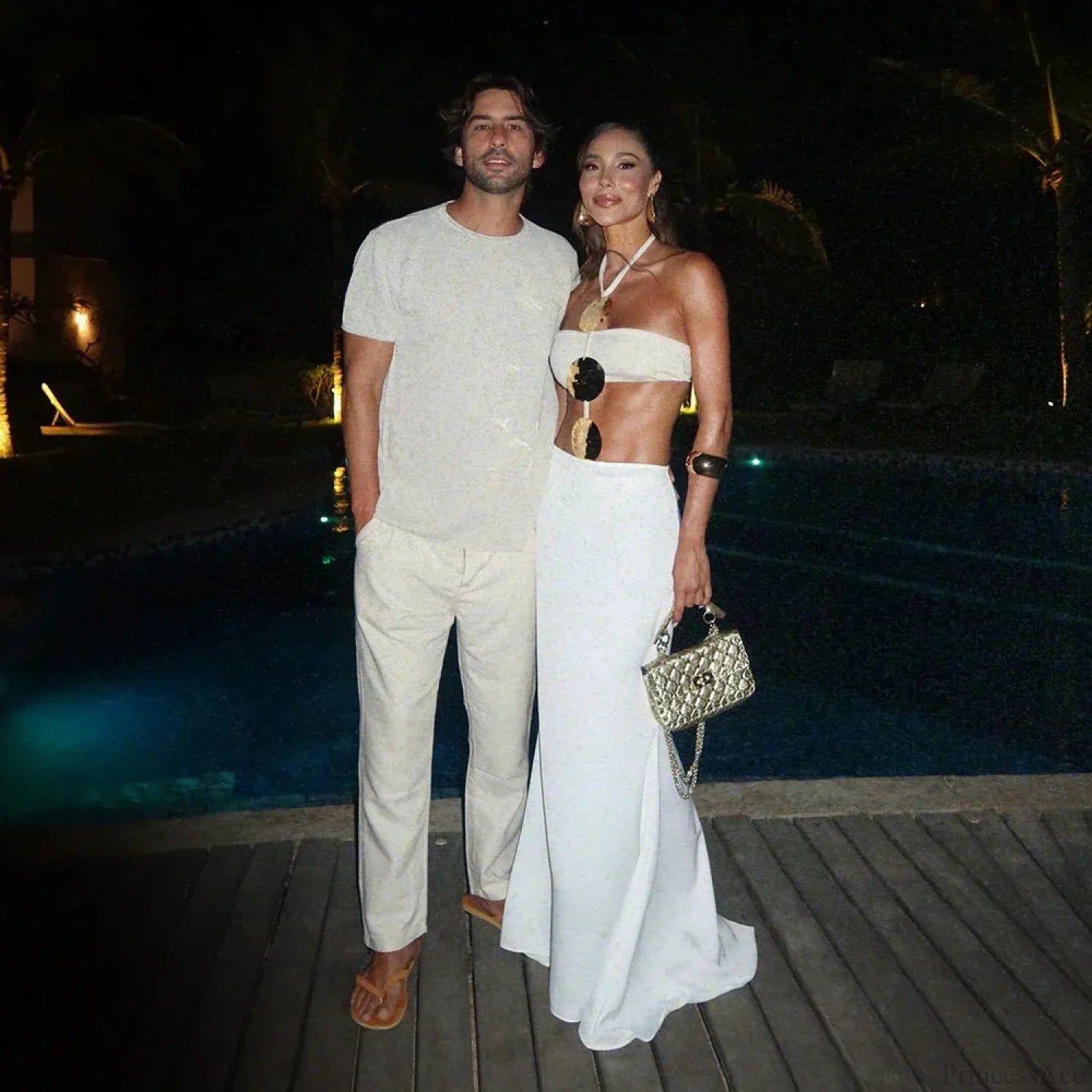 Mesh Dress White Two Piece Bikini Set