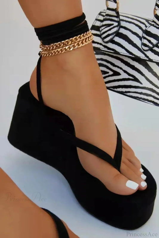 Metal Chain Gothic Gladiator Sandal Black / 36