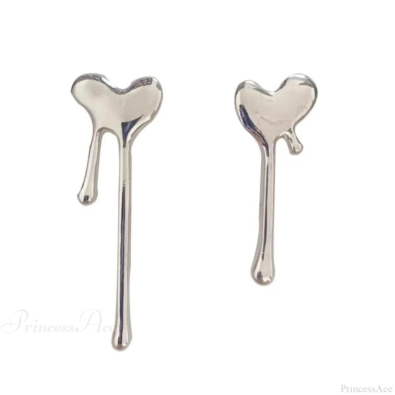 Metal Liquid Irregular Heart Drop Earring