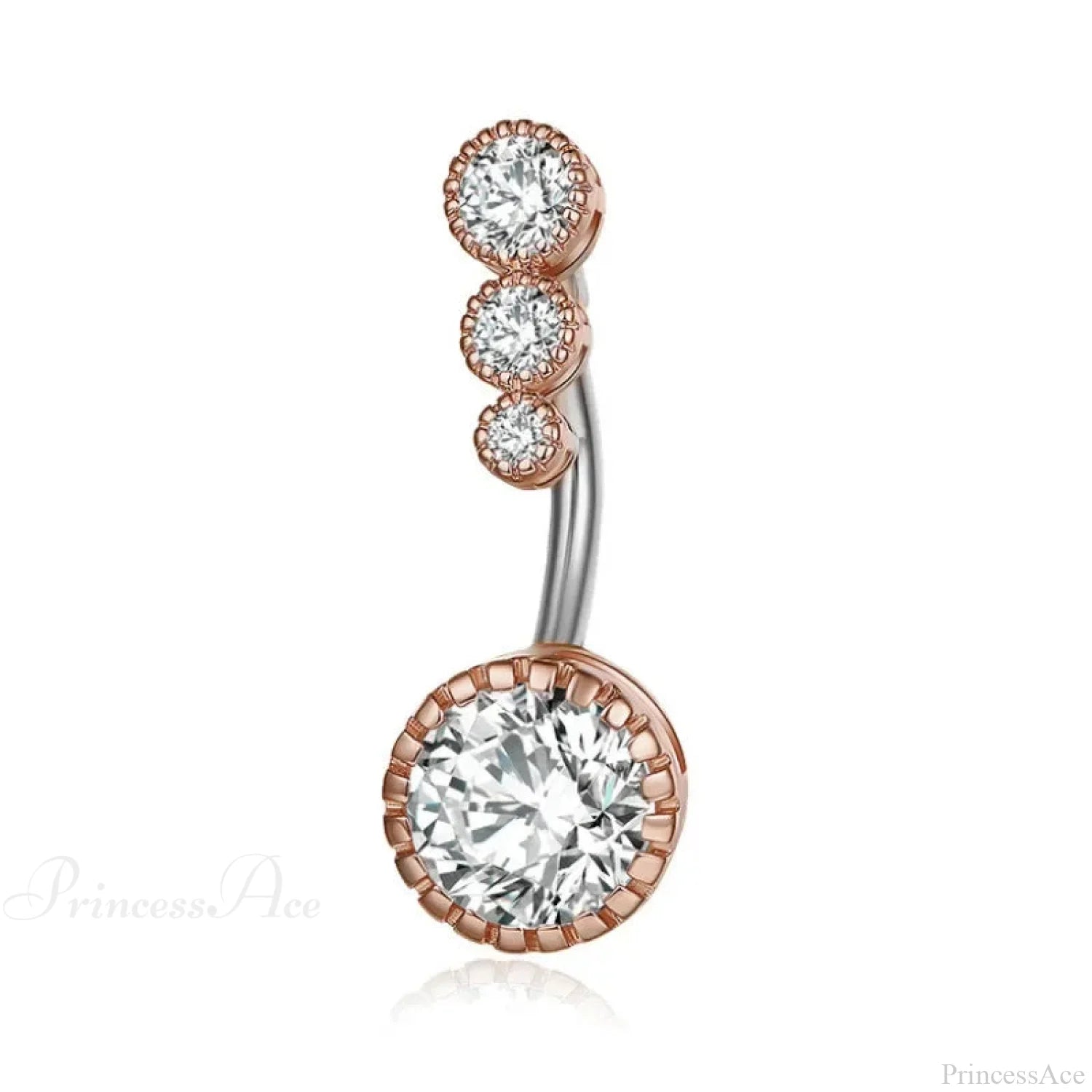 Metallic Crystal Circular Gothic Navel Ring sliver5