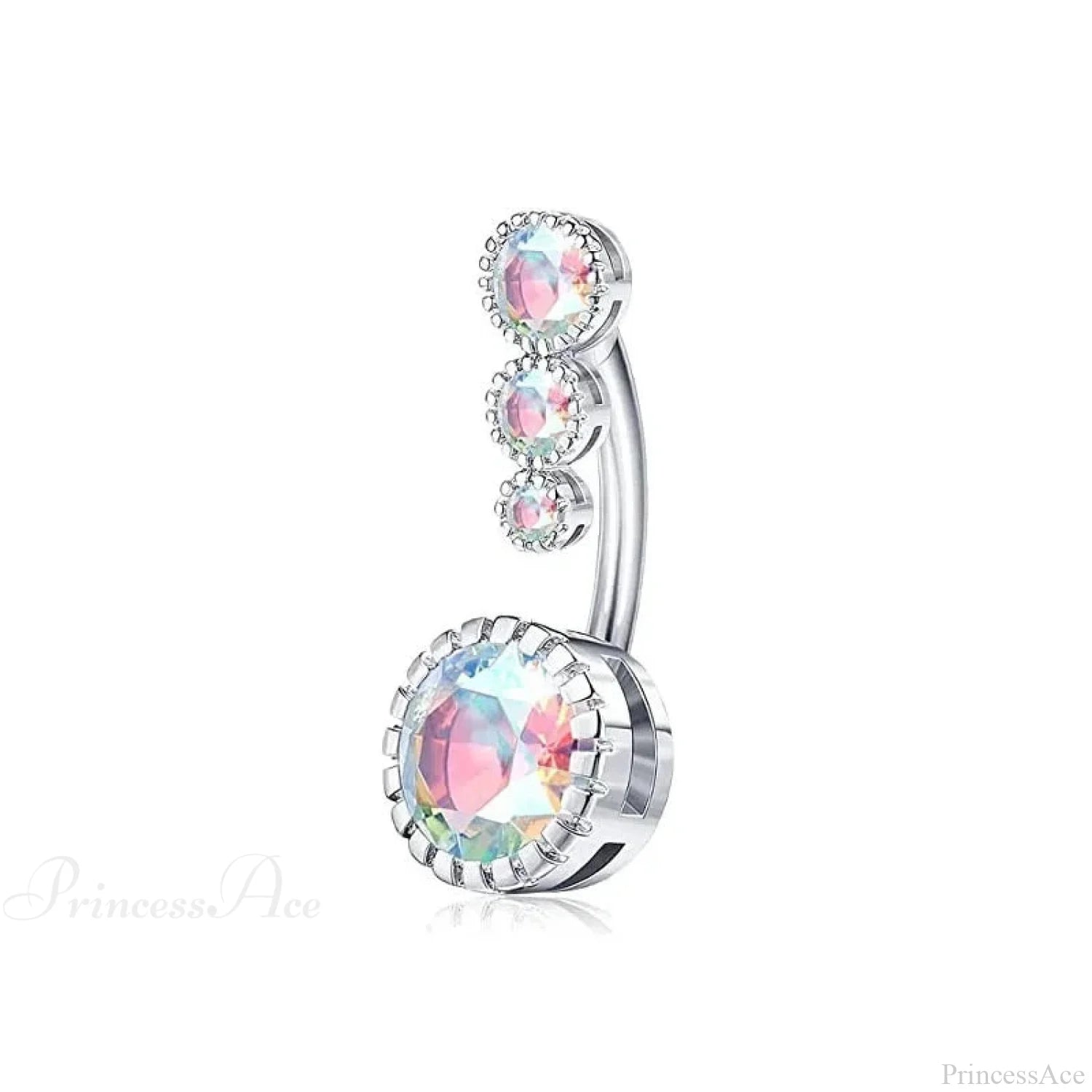 Metallic Crystal Circular Gothic Navel Ring sliver6