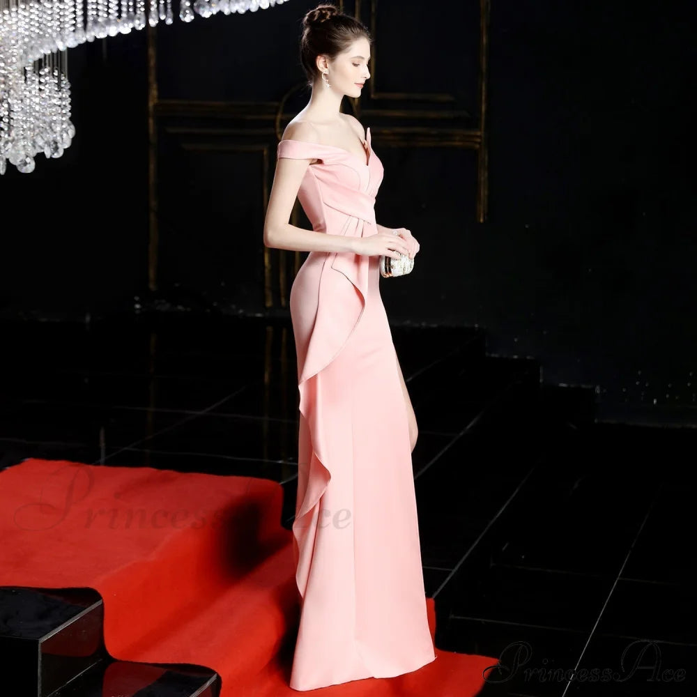 Mia Off Stylish Shoulder Dress S.o. Long Dresses