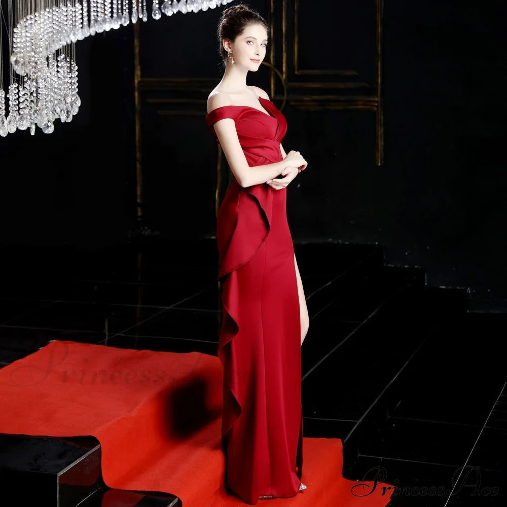 Mia Off Stylish Shoulder Dress S.o. Long Dresses