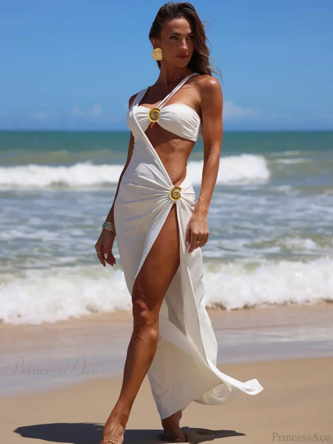 Micro Bikini Sexy One-Shoulder Swimsuit One Piece WHITE / S onepiece-250223