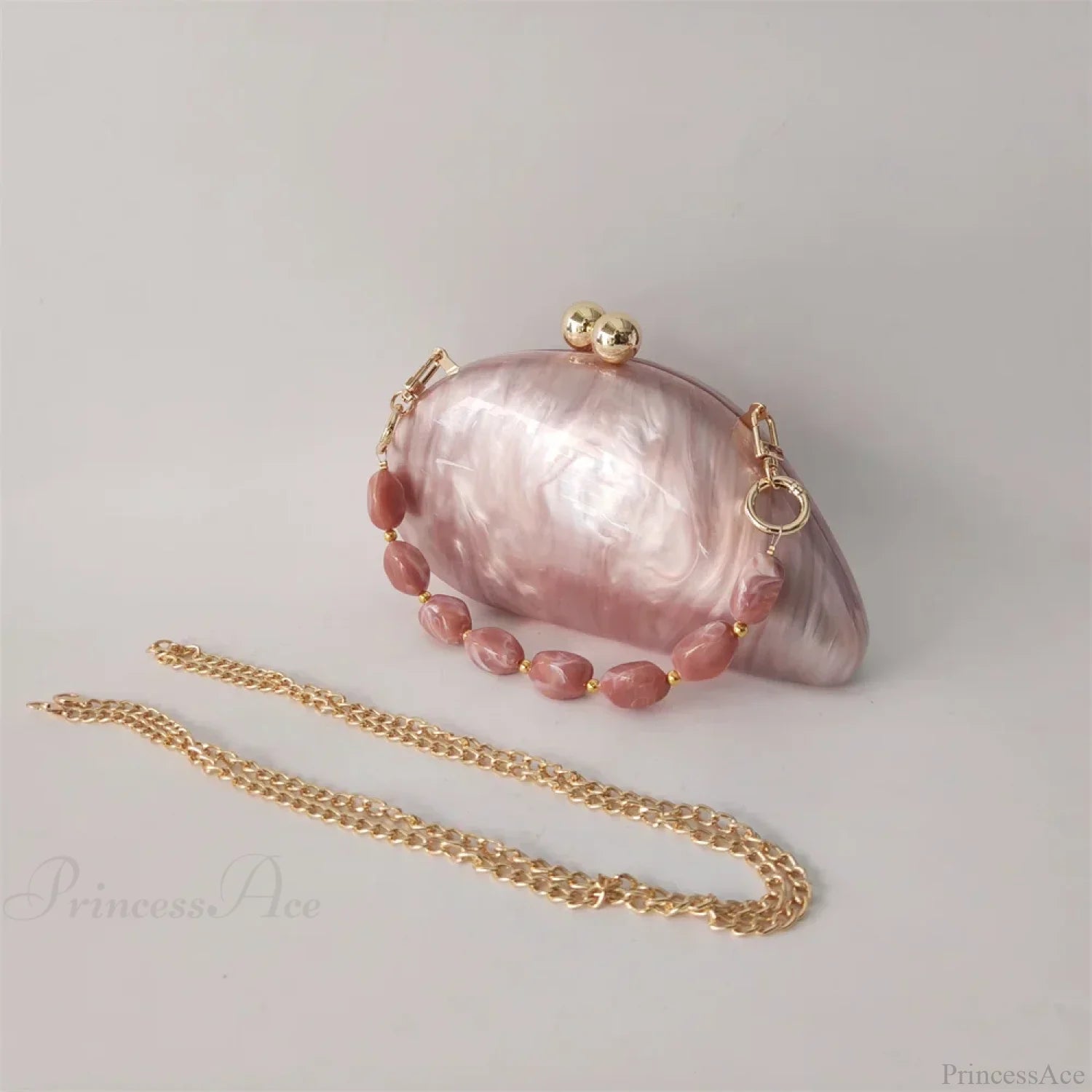 Mini Blue Light Pink Acrylic Box Evening Clutch Bag beaded handle clutchbag-250126