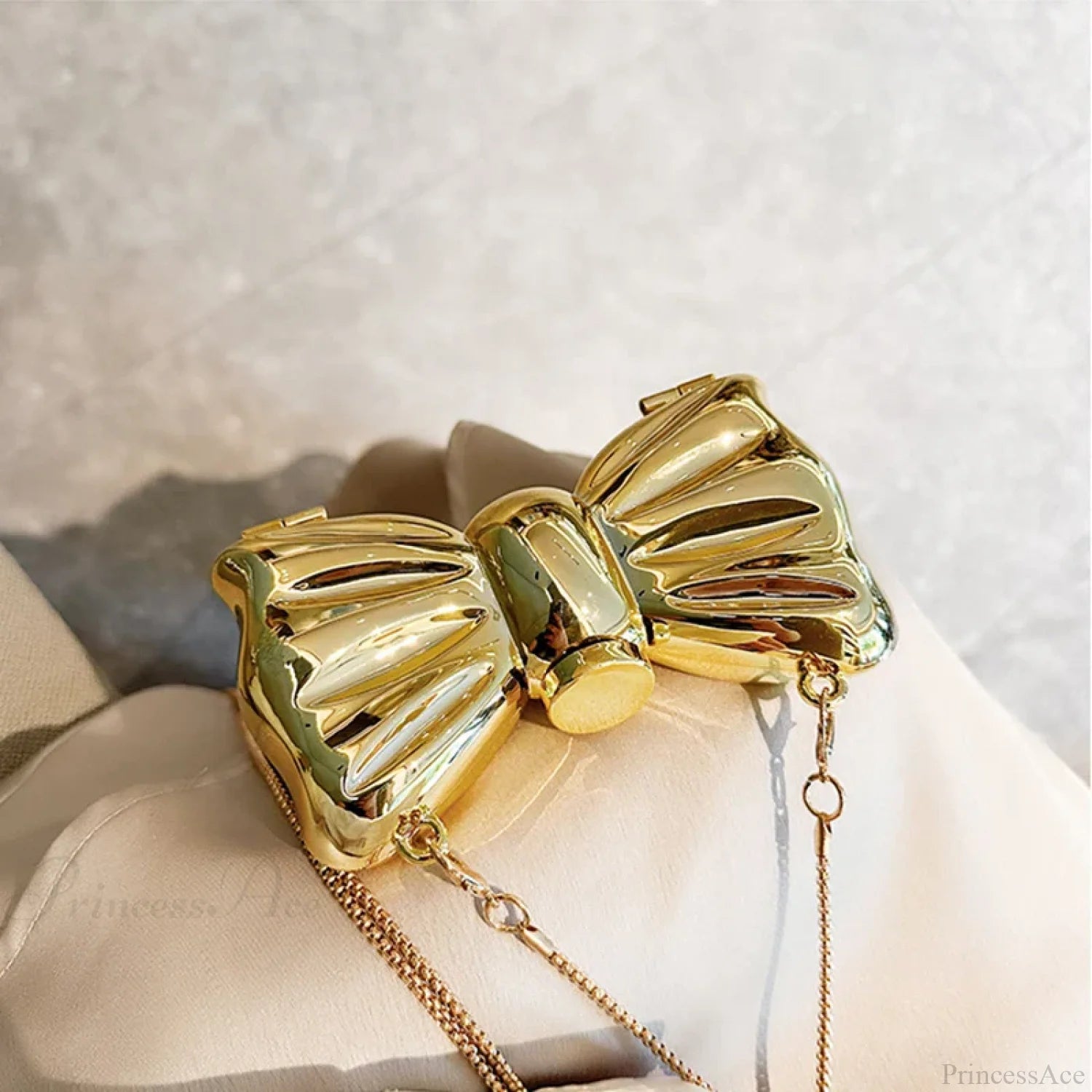 Mini Evening Bowknot Metal Crossbody Purse Party Wedding Handbag clutchbag-250126
