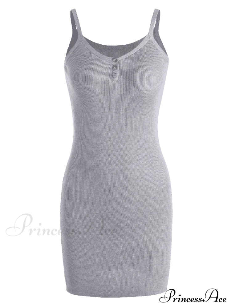 Mini Knitted Gown Fashion - Cami Xl / Black Dresses